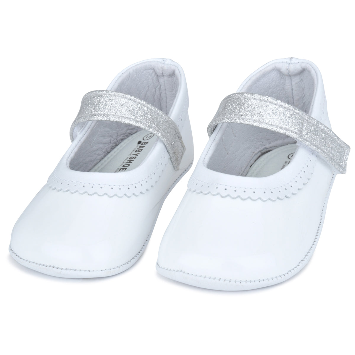 White patent discount leather baby shoes